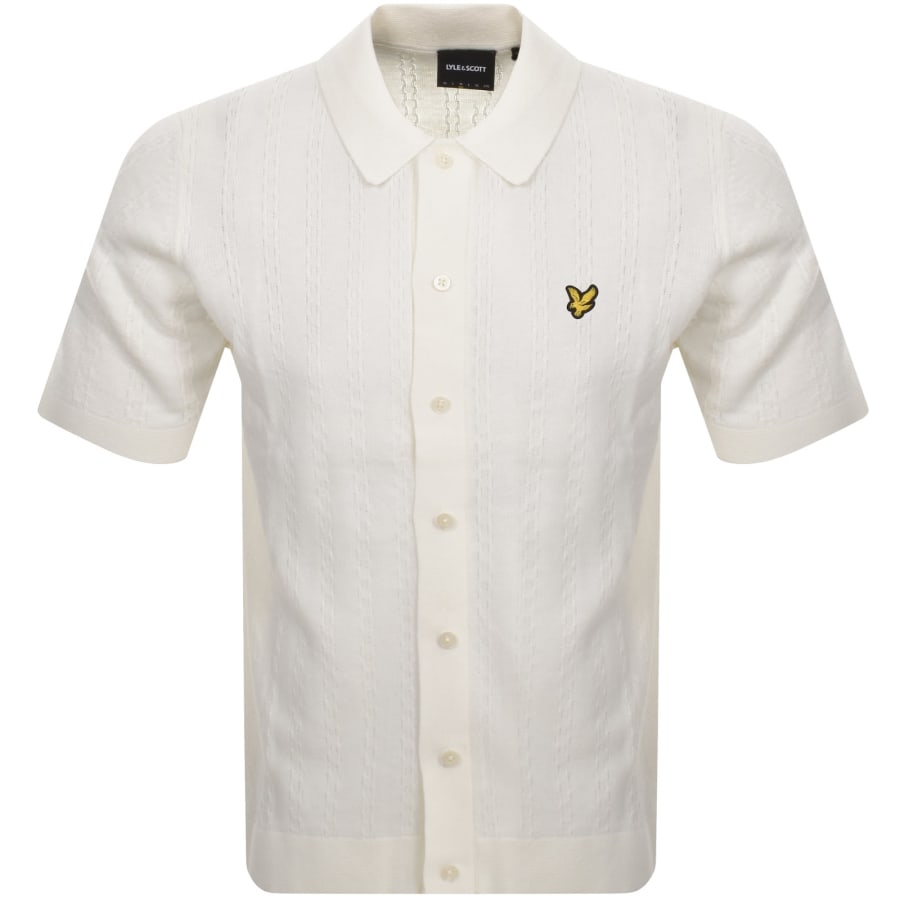 Lyle And Scott Textured Stripe Polo T Shirt White Mainline Menswear Ireland